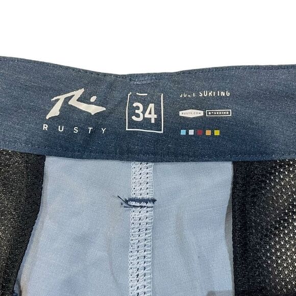 Rusty Red, White &‎ Blue Striped Surfing Board Shorts - Size 34 - Picture 3 of 8